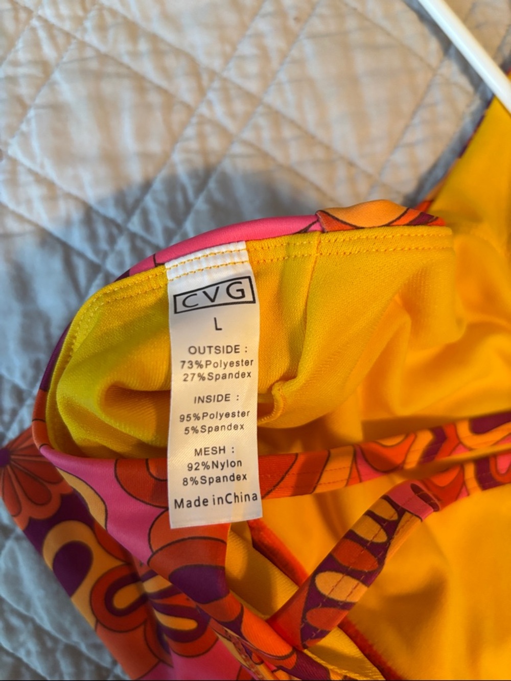 CVG Vibrant Floral Crisscross Sports Bra - Pink & Orange - Picture 3 of 3